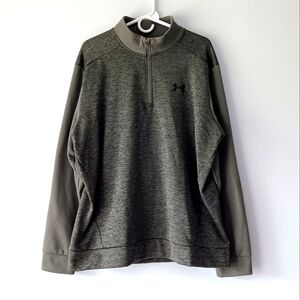 Under Armour Men's Quarter Zip Pullover Fleece Mockneck Army Olive Green XL